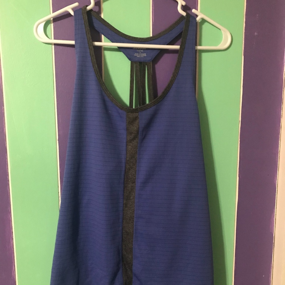 Blue workout tank top